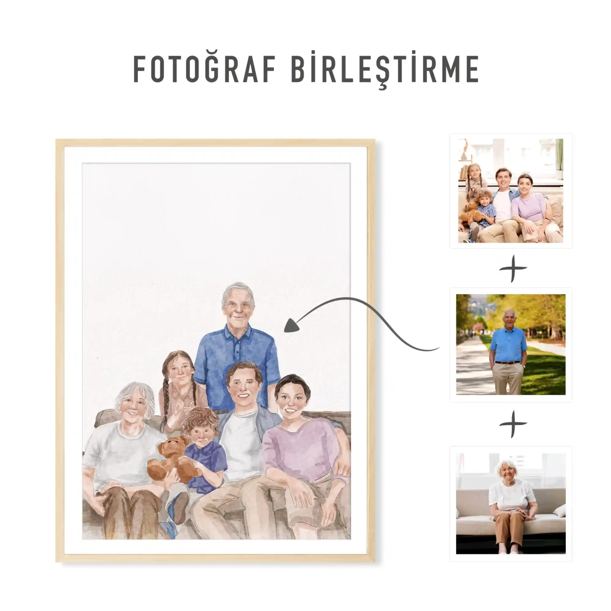 Birlikte hiç fotoğrafı olmayan aile üyelerinizi tek bir portrede buluşturabiliriz 🏡❤️