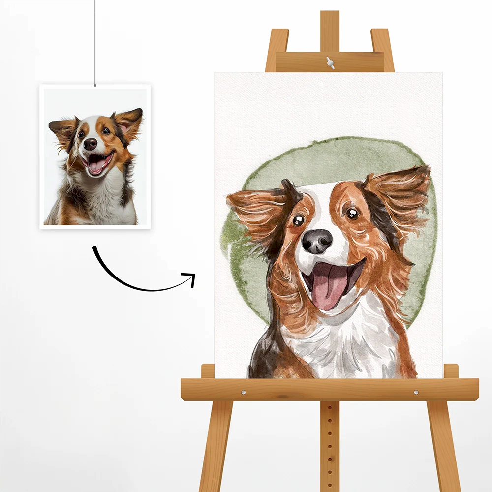 Sevimli dostunuzun fotoğrafını eşsiz bir suluboya tablosuna dönüştürebiliriz 🐾🎨